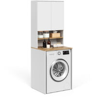 Vicco Armoire Machine à Laver Viktor, Blanc/Artisan, 68x88.2cm 2 Pièces Avec Matelas à Langer