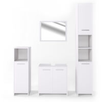 Ensemble de meubles de salle de bain Kiko, Blanc, 4 parties, Vicco