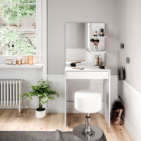 Coiffeuse Isabelle, Blanc, 60 cm avec tabouret, Vicco