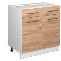 Meuble cuisine Fame-Line, Chêne de force doré, 80 cm sans plan de travail, Vicco