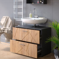 Meuble sous vasque simple Irma, Chêne doré/anthracite, 80 x 58.6 cm, Vicco