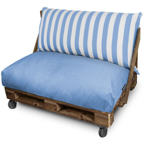 Coussin pour palette Toldotex Bleu Ciel Dossier d’angle 65x45x25 (uni) Bleu Ciel