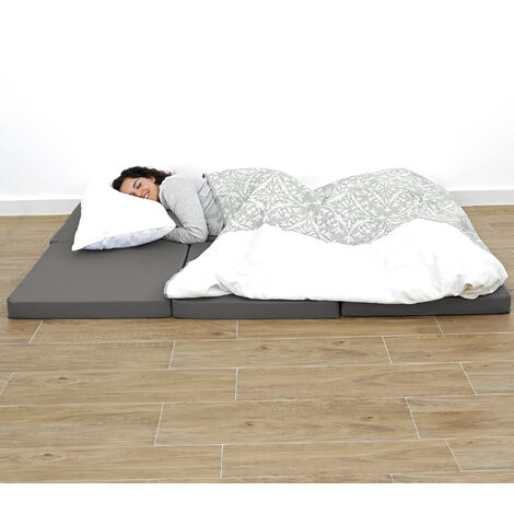 Pouf Lit Confort Gris Fonçé Unique Gris