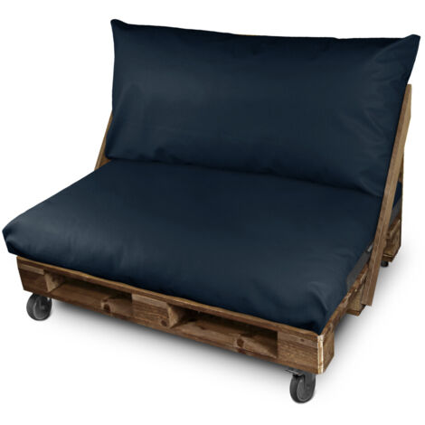Coussin pour palette Similicuir Extérieur Bleu Foncé Housse Dossier 80x45x25 Sans Garnissage Bleu Fonçé