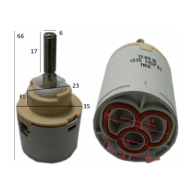 Cartouche céramique diamètre 35mm PF Robinetterie 