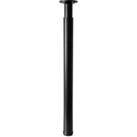 Zylindrisches Tisch-, Bar- und Arbeitsplattenbein, verstellbar von 700 bis 1100 mm, aus schwarzem Aluminium (1/2)