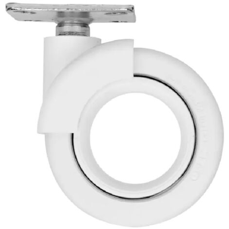 Lenkrolle Rotola weiß, 47x47 mm, D. 65 x H.80 mm, Achsabstand 35x35mm