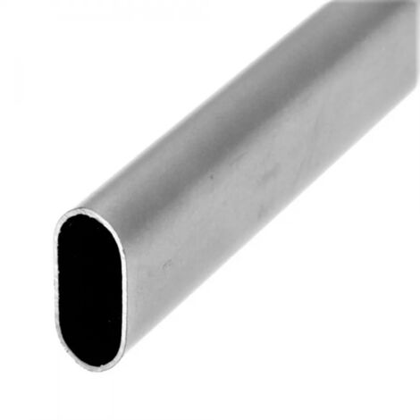 Garderobenschlauch Oval 2 Meter – Kleiderstange Verchromt Mit Halterungen