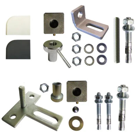 Set Drehzapfen zum Aufdübeln 35x35 mm für Stahltor mit Schwelle