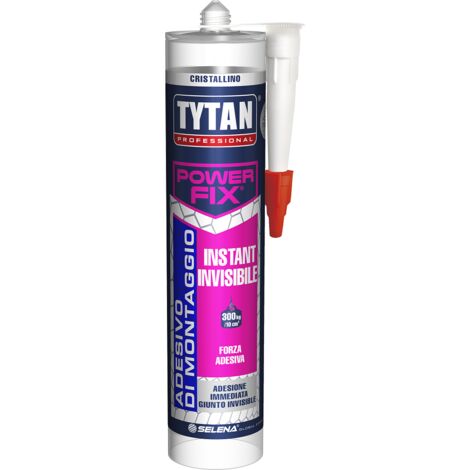 Tytan Power Fix ISTANT INVISIBILE adesivo di montaggio Cristallino trasparente 290 ML (1/5)