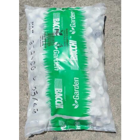 Bacchi ciottoli marmo bianco carrara d 40/60 mm per aiuole e giardini kg20
