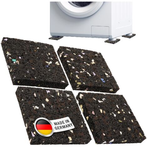 4x Schwingungsdämpferpads Waschmaschine 10x10x1.5cm Schwarz (1/5)