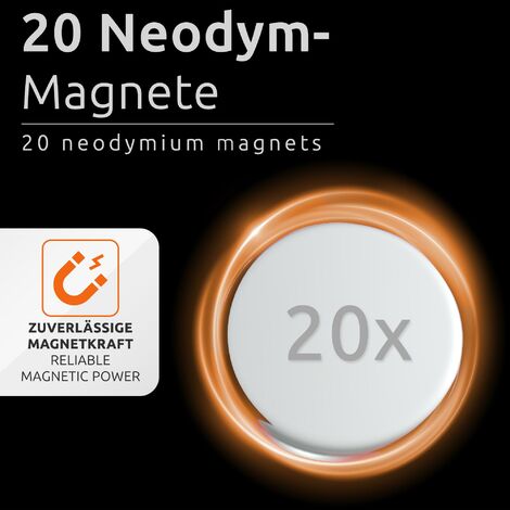 Magnetastico®, 20 X Selbstklebende Magnete Neodym Klebemagnet N52 Scheibe  10x1 mm, Extra Starke Klebemagnete mit 3M Klebeband