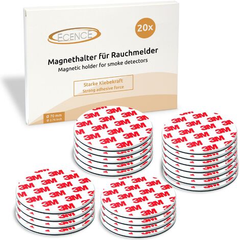Rauchmelder Magnethalter mit 70 mm Durchmesser Set von 10 3m