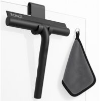Duschabzieher Silikon Schwarz Fenster-Glas-Abzieher + Aufhängung, Mikrofasertuch