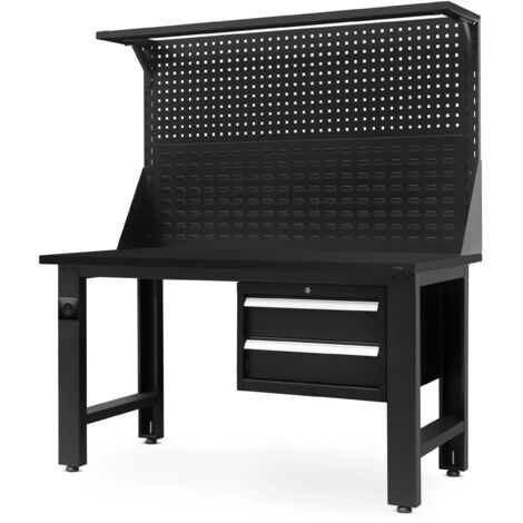 Établi professionnel LOGAN, 1500 x 1700 x 750 mm, All Black: noir