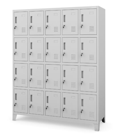 Armoire vestiaire à casiers ROBERT, 1360 x 1720 x 450 mm, grise