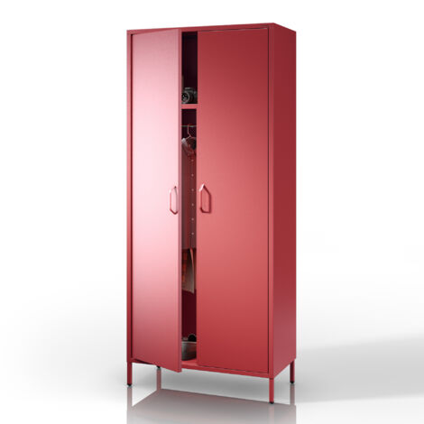 Armoire métallique FLAVIO, 800 x 1850 x 450 mm, Modern: rouge