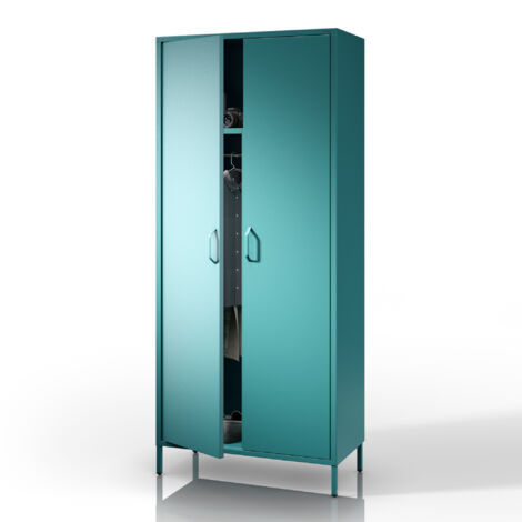 Armoire métallique FLAVIO, 800 x 1850 x 450 mm, Modern: turquoise