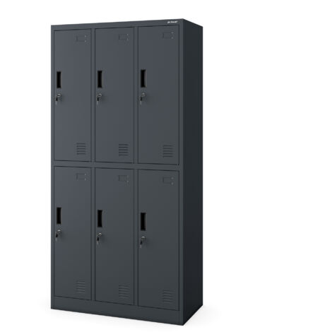 Armoire vestiaire de sécurité 6 casiers IGOR, 900 x 1850 x 450 mm, anthracite