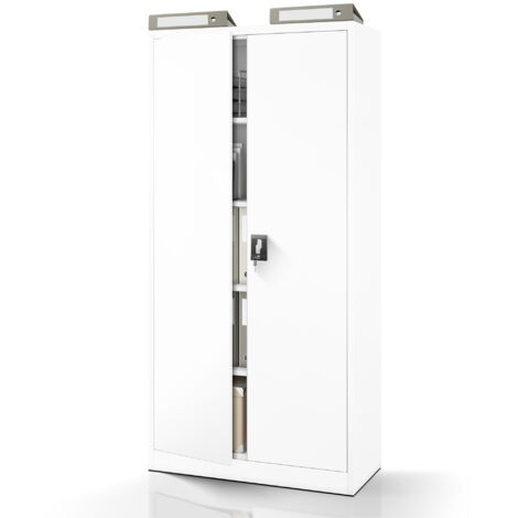 Armoire en métal verrouillable JAN H, 900 x 1950 x 400 mm, blanc