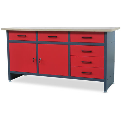 Établ HENRY, 1700 x 850 x 600 mm, rouge anthracite