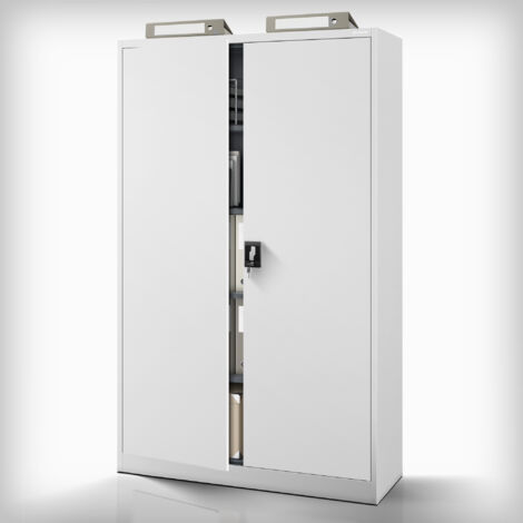 Armoire en métal verrouillable JAN II, 1150 x 1850 x 400 mm, gris
