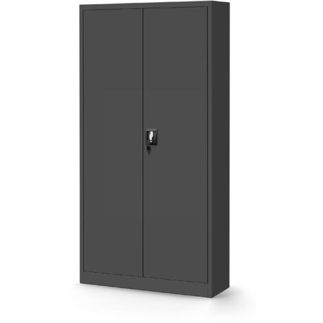 Armoire en métal avec compartiment supplémentaire TOMASZ, 900 x 1850 x 450 mm, anthracite