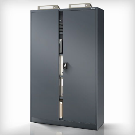 Armoire en métal verrouillable JAN II, 1150 x 1850 x 400 mm, anthracite