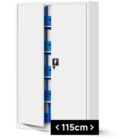 Classeur de bureau en métal JAN II, 1150 x 1850 x 400 mm, blanc