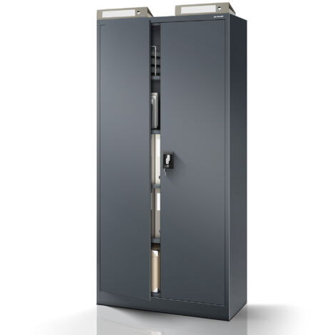 Armoire en métal verrouillable JAN H, 900 x 1950 x 400 mm, anthracite