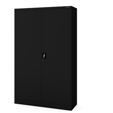 Armoire métallique de bureau pour documents JAN II, 1150 x 1850 x 400 mm, noire