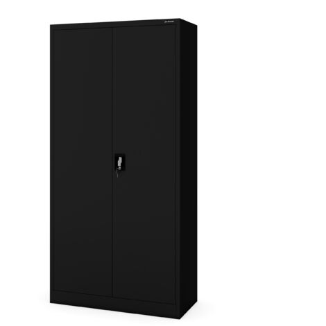 Armoire de rangement DAWID, 900 x 1850 x 450 mm, All Black: noire