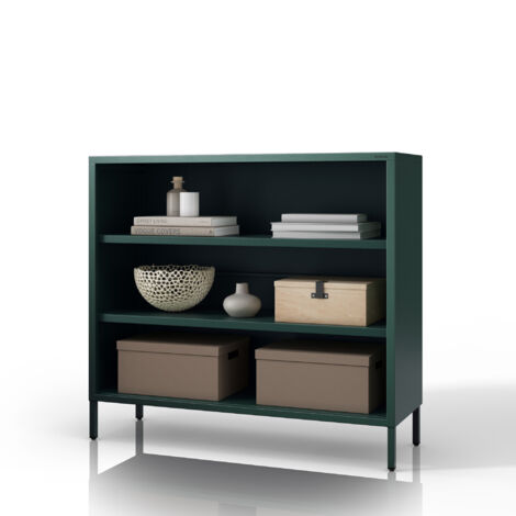 LUCA étagère basse, 1000 x 900 x 350 mm, Moderne : vert bouteille