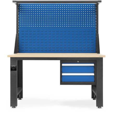 Grand établi LOGAN, 1500 x 1700 x 750 mm, bleu anthracite