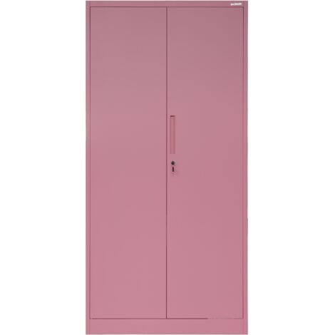 Armoire de rangement verrouillable DAWID, 900 x 1850 x 450 mm, Fresh Style : powder pink