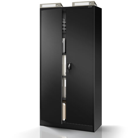 Armoire en métal verrouillable JAN, 900 x 1850 x 400 mm, noir