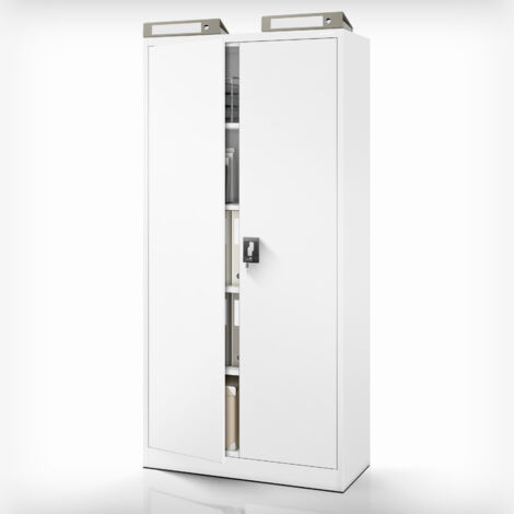 Armoire en métal verrouillable JAN, 900 x 1850 x 400 mm, gris