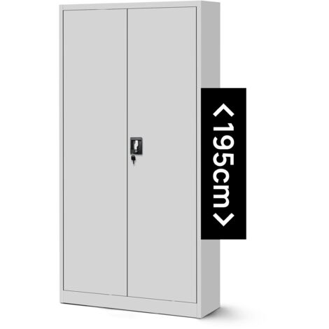 Classeur de bureau en métal JAN H, 900 x 1950 x 400 mm, gris