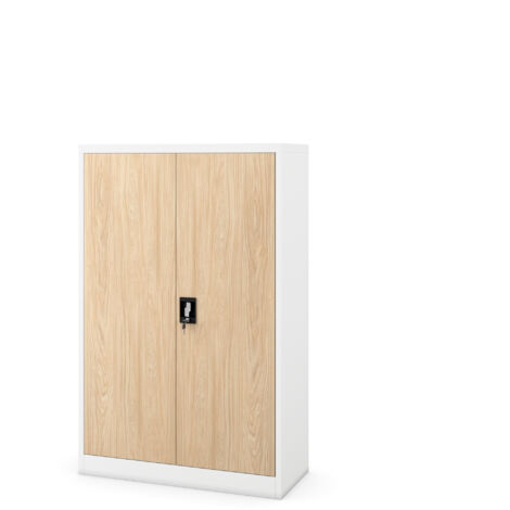 Armoire en acier KEVIN, 900 x 1400 x 400 mm, Eco Design: blanc/ chêne de sonoma