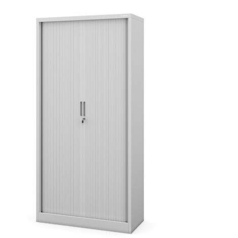 Armoire en métal à portes coulissantes DAMIAN, 900 x 1850 x 450 mm, gris