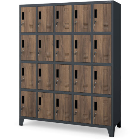Armoire avec espaces de rangement ROBERT, 1360 x 1720 x 450 mm, Eco Design: anthracite/ noyer