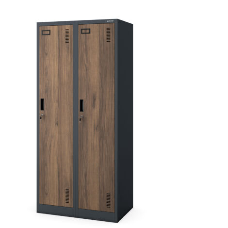 Armoire industrielle en métal pour les documents KACPER, 800 x 1800 x 500 mm, Eco Design: anthracite/ noyer