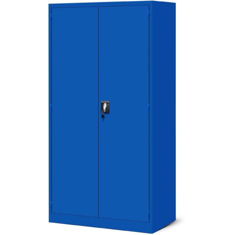 Armoire d'atelier et à outils SZYMON, 920 x 1850 x 500 mm, bleu (1/4)