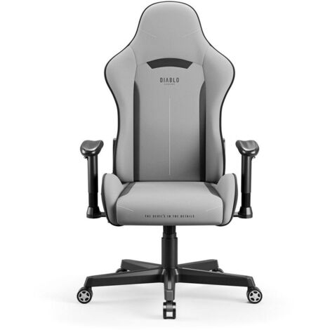 UNKNOWN Diablo Chaise Gaming X-Starter  Fauteuil Gamer Siege de Bureau Ergonomique Revêtement en Tissu, Accoudoirs Réglables, Mécanisme D'inclinaison  Chaise Ergonomique, Siège Gaming  Gris (1508)
