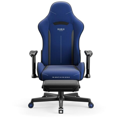 UNKNOWN Diablo Chaise Gaming X-Starter  Fauteuil Gamer Siege de Bureau Ergonomique Revêtement en Tissu, Accoudoirs Réglables, Mécanisme D'inclinaison  Chaise Ergonomique, Siège Gaming  Bleu Foncé (150