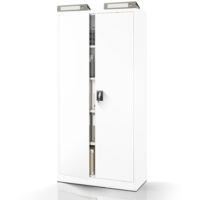 Armoire en métal verrouillable JAN, 900 x 1850 x 400 mm, blanc