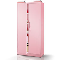 Armoire de bureau à domicile JAN, 900 x 1850 x 400 mm, Fresh Style: rose poudré
