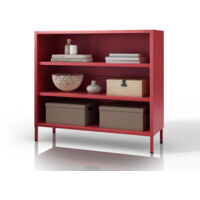 Bibliothèque basse LUCA, 1000 x 900 x 350 mm, Modern: rouge