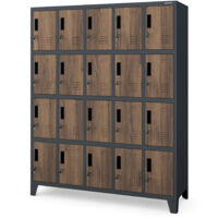 Armoire avec espaces de rangement ROBERT, 1360 x 1720 x 450 mm, Eco Design: anthracite/ noyer